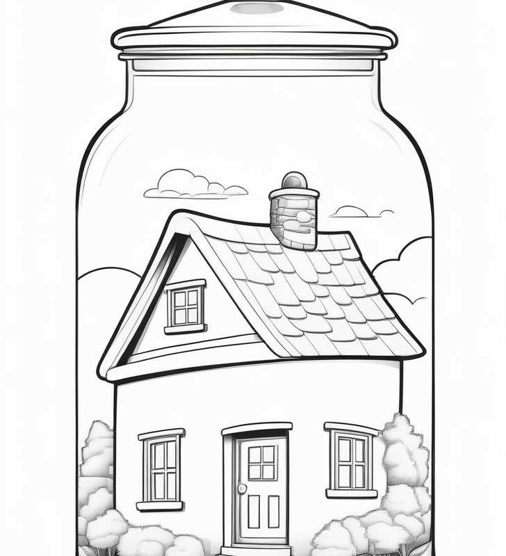 Homes In A Jar Coloring Pages Vol Fancy House Coloring Sheets