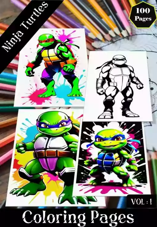 Ninja Turtles Coloring Pages for Kids Coloring Activity for Kids Vol 1-