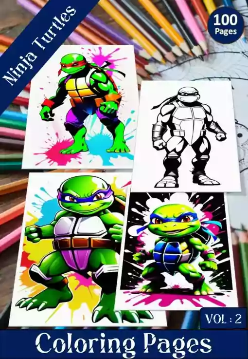Ninja Turtles Coloring Pages for Kids Coloring Activity for Kids Vol 2