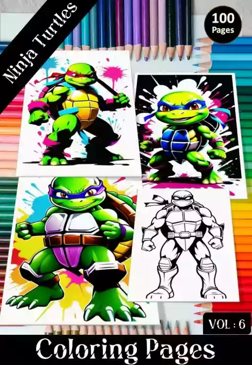 Ninja Turtles Coloring Pages for Kids Coloring Activity for Kids Vol 6