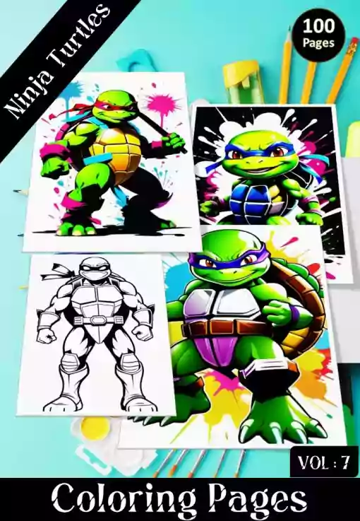 Ninja Turtles Coloring Pages for Kids Coloring Activity for Kids Vol 7