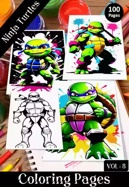 Ninja Turtles Coloring Pages for Kids Coloring Activity for Kids Vol 8