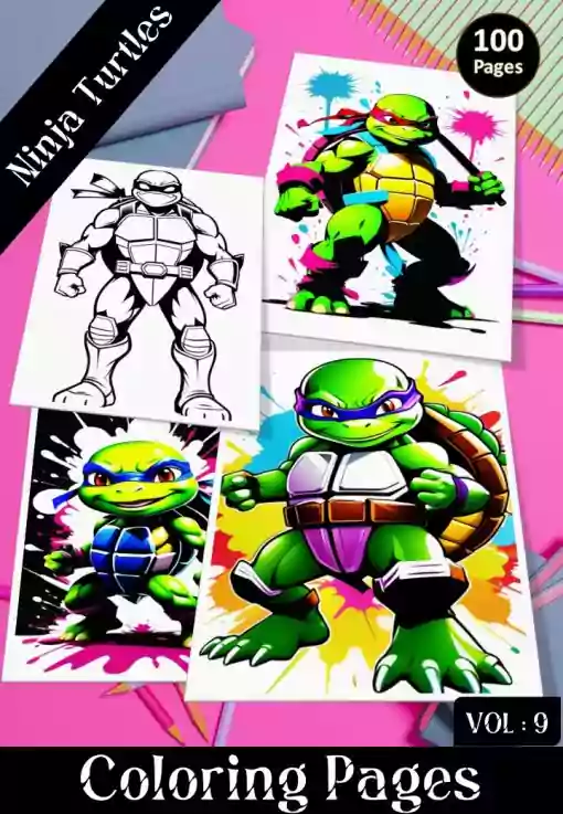 Ninja Turtles Coloring Pages for Kids Coloring Activity for Kids Vol 9