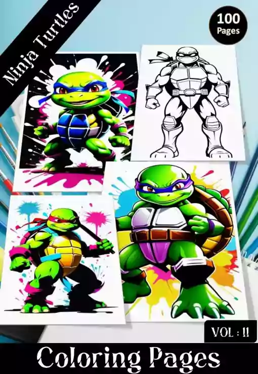Ninja Turtles Coloring Pages for Kids Coloring Activity for Kids Vol 11