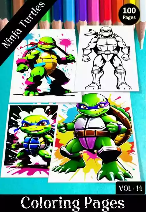 Ninja Turtles Coloring Pages for Kids Coloring Activity for Kids Vol 14