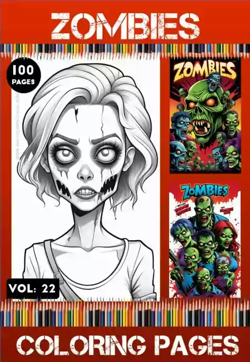 Zombies Coloring Pages Printable Vol22 | Halloween Zombies Coloring Sheets