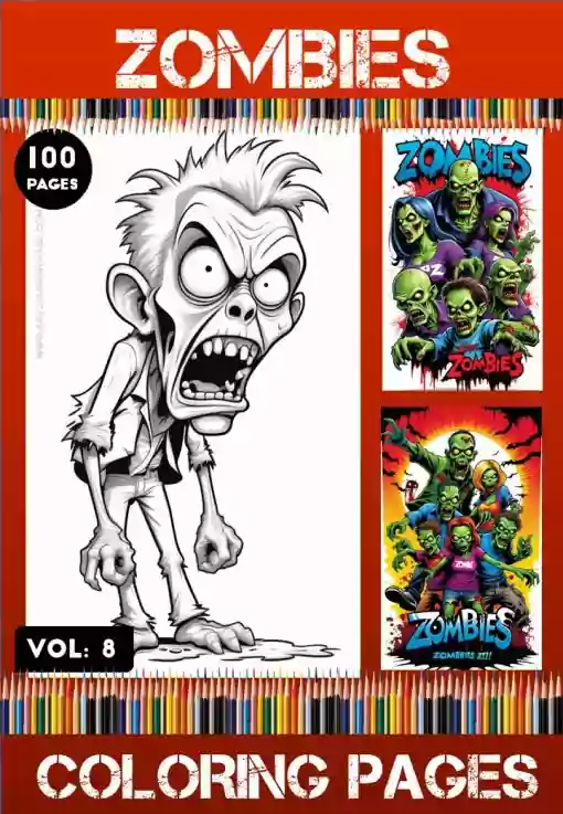 Halloween Zombies Coloring Pages Vol 8 | Coloring Pages Zombies Printable