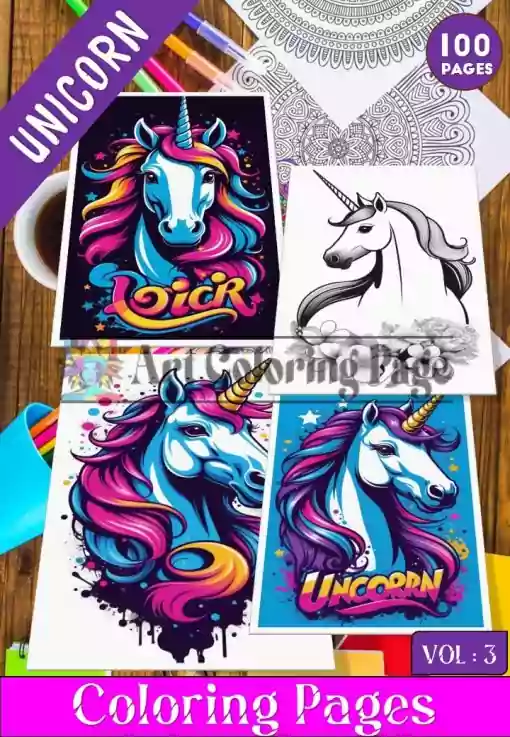 Embark on a Whimsical Journey with Unicorns Coloring Pages VOL 3!
