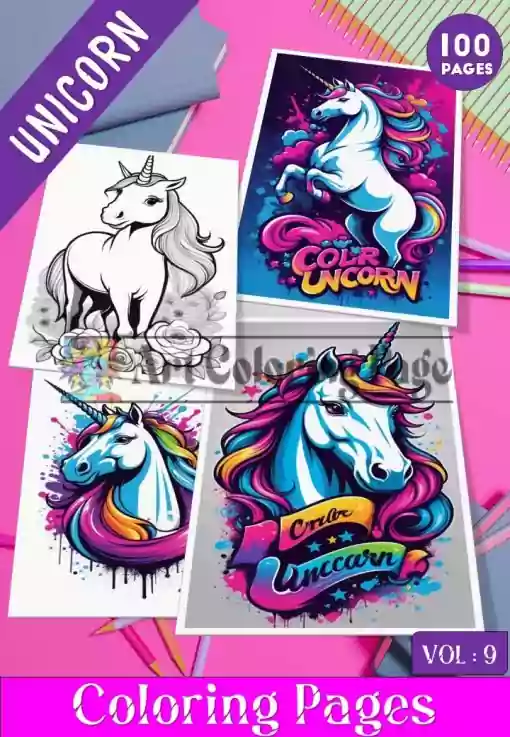 Immerse Yourself in a World of Whimsy with Unicorn Coloring Pages VOL 9!