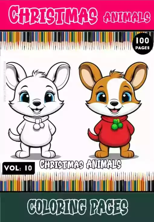 Happy Holidays with your Family: Christmas Animal Coloring Pages Vol 10