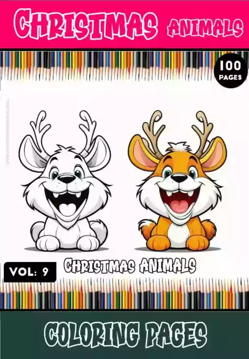 Create a Magical Christmas Atmosphere Festive Animal Coloring Page for Kids