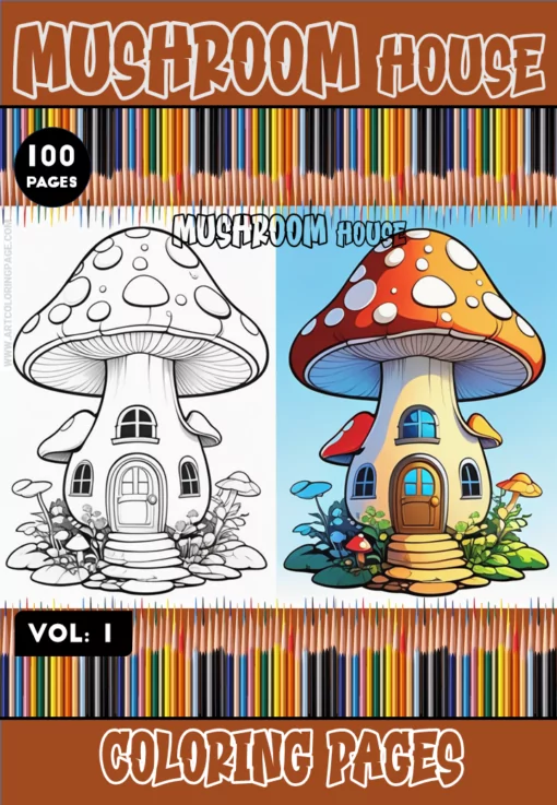 Embark on a Colorful Adventure with Mushroom Houses Coloring Pages Vol 1