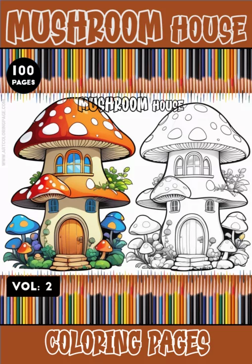 Immerse Yourself in Wonderland with Mushroom Houses Coloring Sheets Vol 2