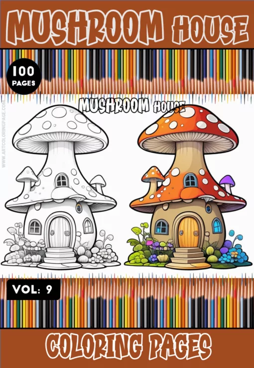 Mushroom Houses Coloring Sheet cheap Vol 9 – Mushroom Houses Coloring Pages