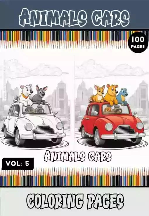 Adventures with Animals Cartoon Cars Coloring Pages Vol 5!