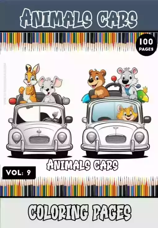 Delve into Creative Bliss with Animals Cartoon Cars Coloring Pages Vol 9!