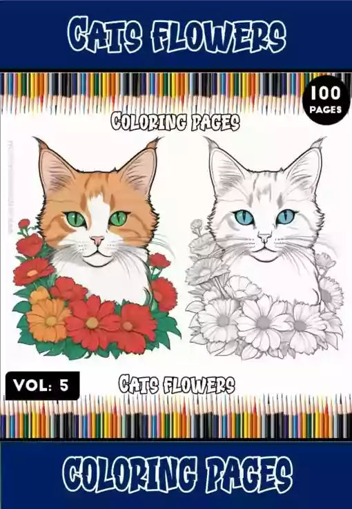 Immerse Yourself in Feline Florals with Flowers and Cats Pictures Vol. 5!