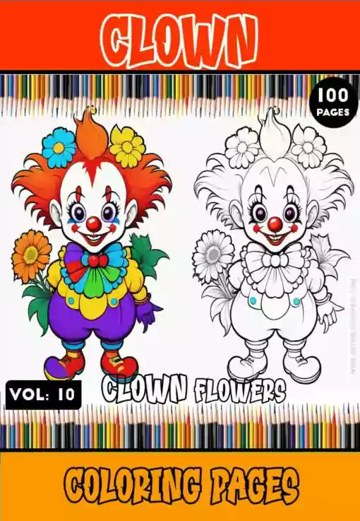 Dive into Whimsical Chaos with Crazy Clowns Coloring Pages Vol. 10!