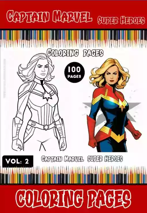 Dive into Adventure with Captain Marvel Coloring Pages Vol. 2!
