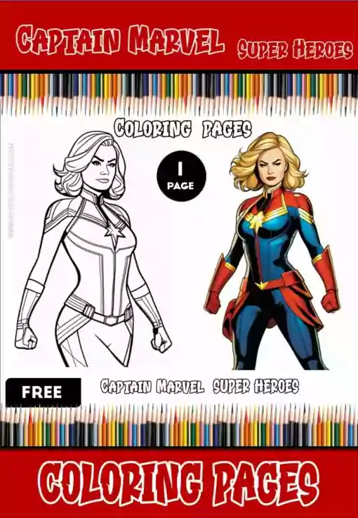 Explore the Marvel Universe with Free Captain Marvel Coloring Pages!