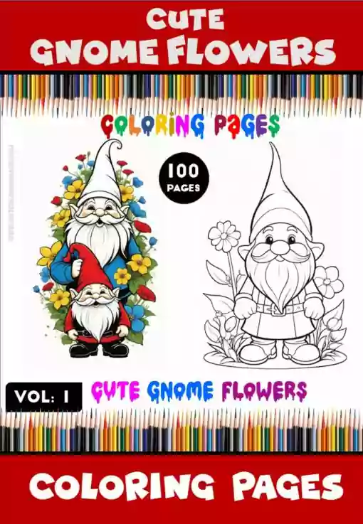 Unleash Your Creativity with Cute Gnome Flowers Coloring Pages Vol 1!