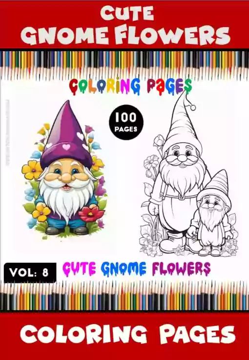 Elevate Your Creativity with Gnome Flowers Coloring Pictures Vol 8!