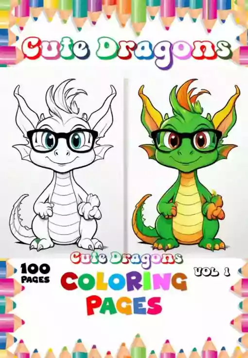 Unleash Your Creativity with Adorable Dragons Coloring Sheets Vol 1