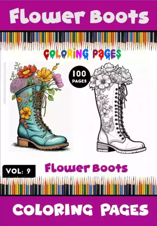 Floral Boots Coloring Pictures