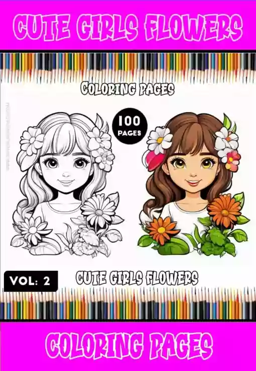 Discover: Enchanted Blooms - Cute Girl Flowers Coloring Vol 2
