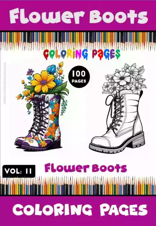 Flower Boots Coloring Images