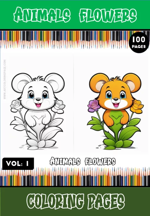 Unlock Your Inner Artist with Animals Flowers Coloring Pages Vol:1