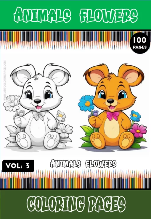 Embrace the Symphony of Nature with Animal Flower Coloring Vol:3