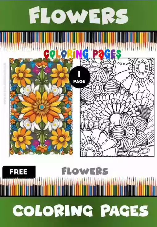 Free Flower Coloring Pages! Instantly downloadable