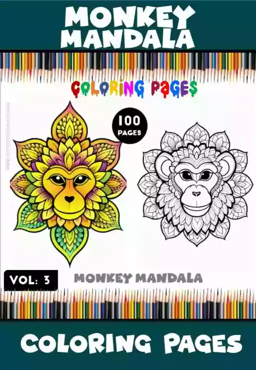 Discover Playful Serenity Mandala Monkey Coloring VOL 3