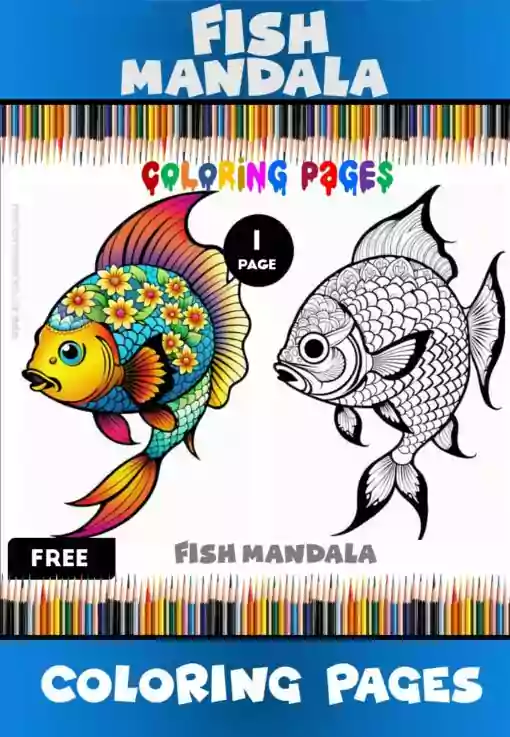 Discover Serenity Free Mandala Coloring Fish - Instant Download