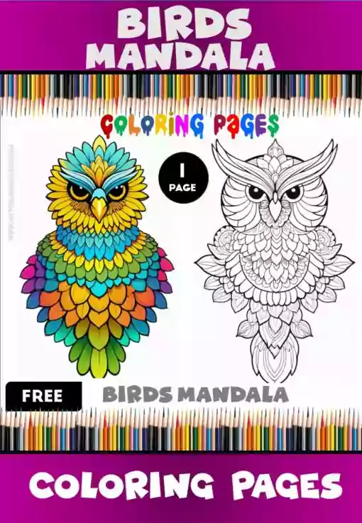 Embrace Serenity: Free Mandala Coloring Pages Bird