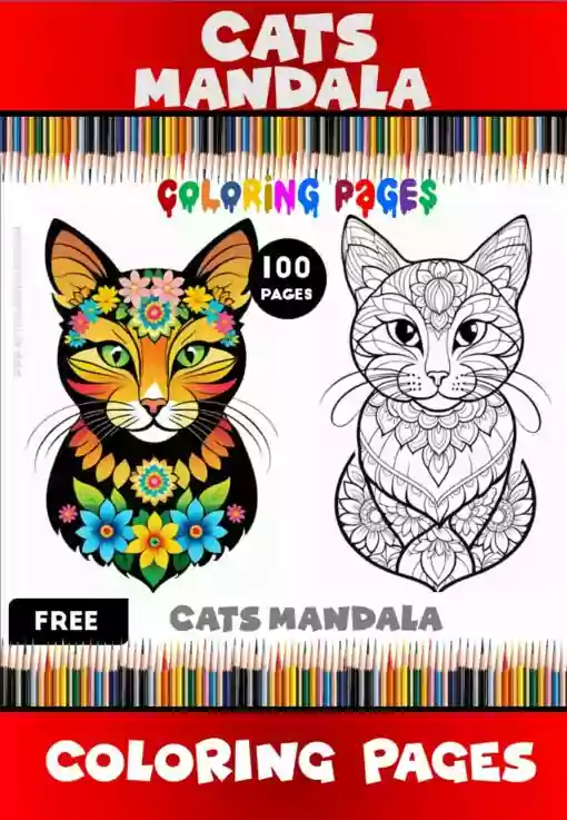 Embrace Tranquility Free Mandala Coloring Cat