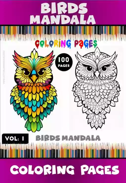Fly into Creativity Mandala Coloring Pages Birds VOL 1