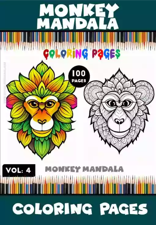 Immerse Yourself in Playful Creativity Mandala Coloring Monkey VOL 4