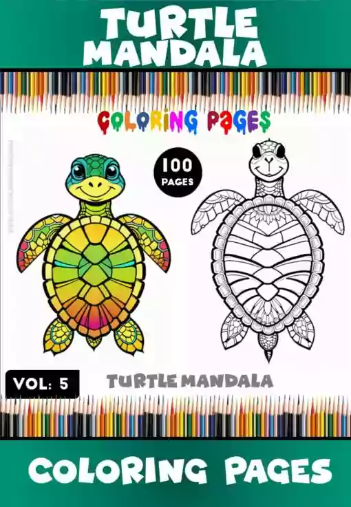 Immerse Yourself in Tranquility Mandalas Coloring Turtle VOL 5