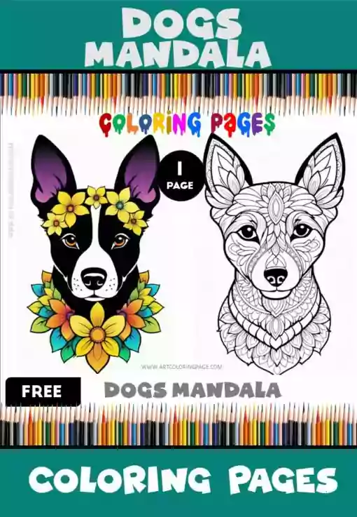 Free Mandala Coloring Dog