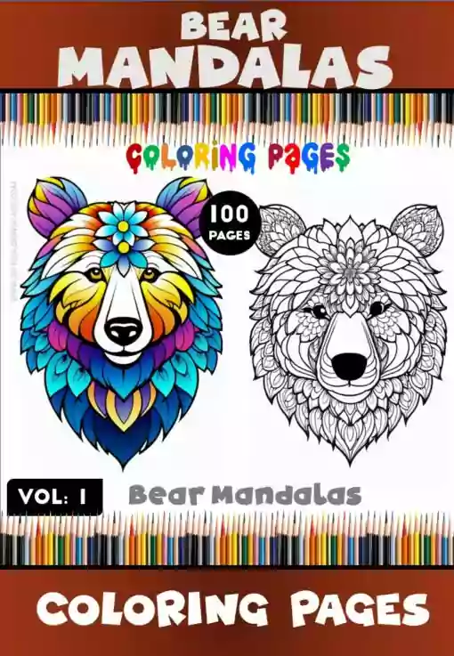 Unleash Creativity Mandala Coloring Pages Bear VOL 1