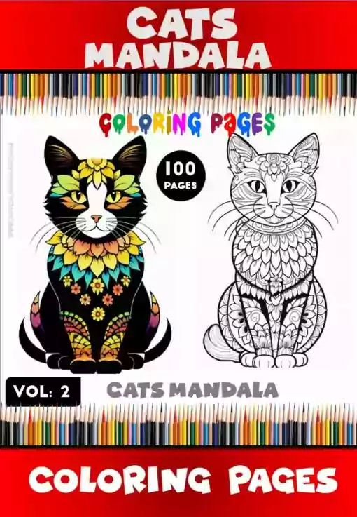 Whisker Wonderland Cat Mandala Coloring Page VOL 2