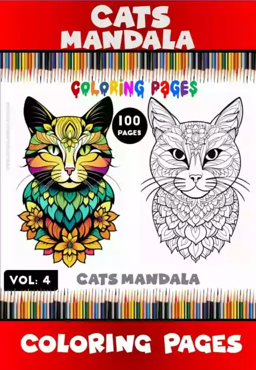 Whisker Wonderland Mandala Cat Coloring VOL 4