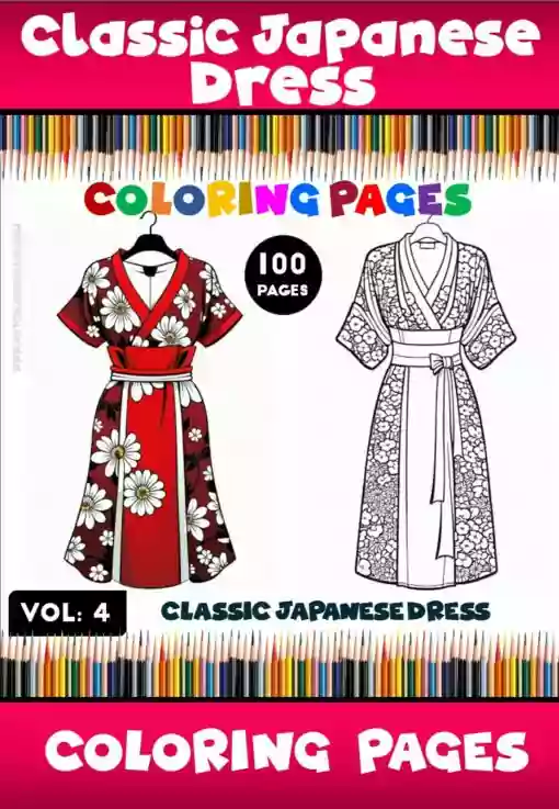 A World of Kimono: Designs & Motifs Japanese Kimono Coloring Vol. 4