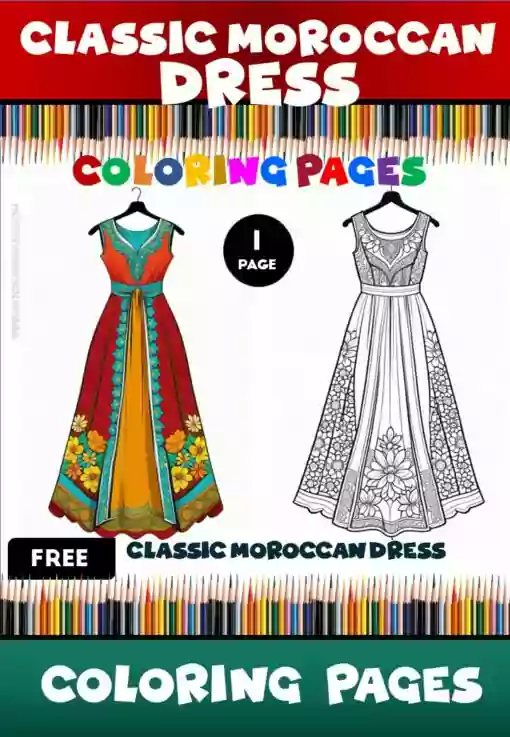 Embrace Creativity Free Moroccan Dress Coloring!
