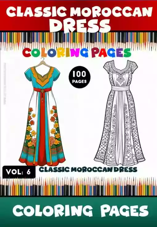 Experience the Magic Moroccan Festival Clothing Coloring Page Vol 6