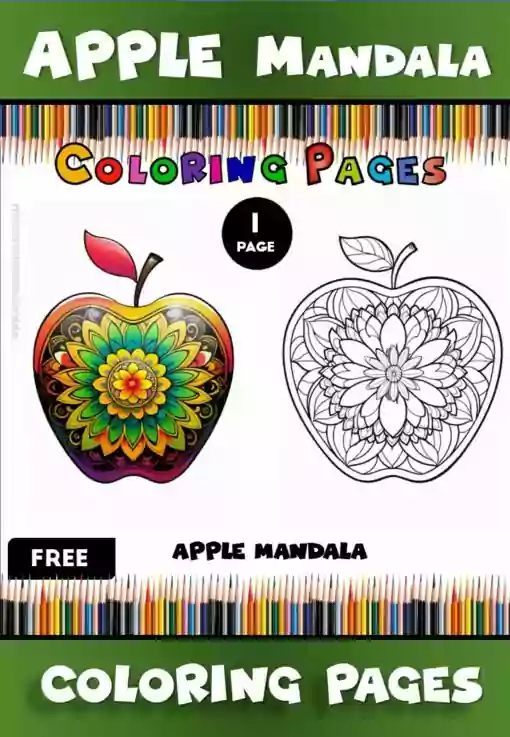 Apple Free Coloring Mandala Pages Instant Download