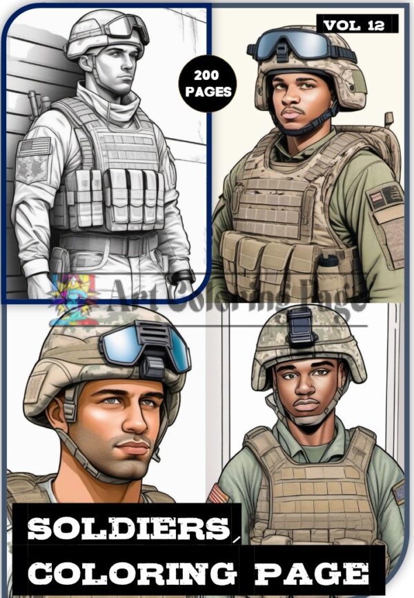 Soldier Inside Cave Coloring Page Vol 12