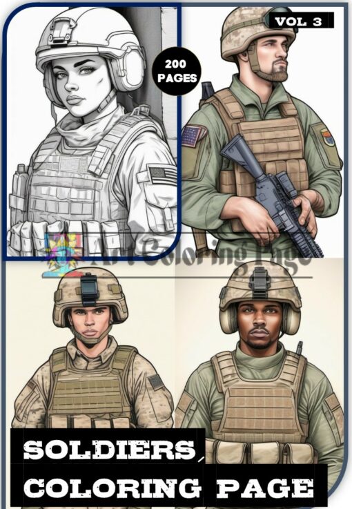 Soldier Colouring Page for All Age Vol 3: Unleash Your Inner Hero!